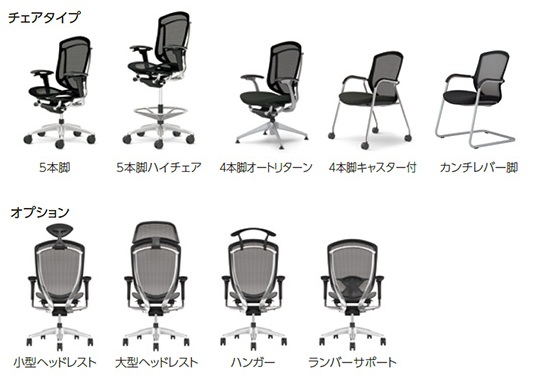 コンテッサセコンダのチェアタイプ・オプション