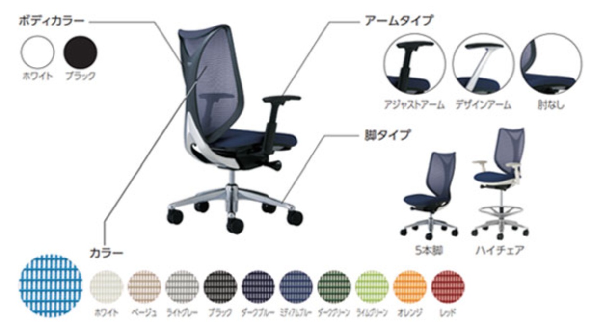 サブリナのカラー・背/アームタイプ